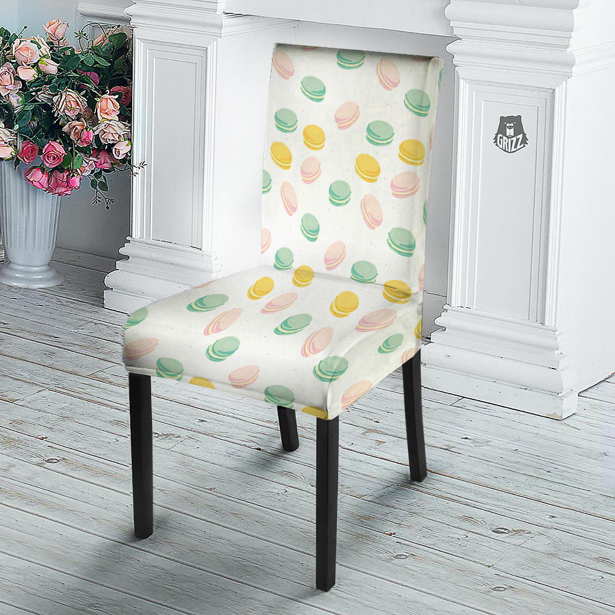 Macaron Pastel Print Pattern Dining Chair Slipcover-grizzshop