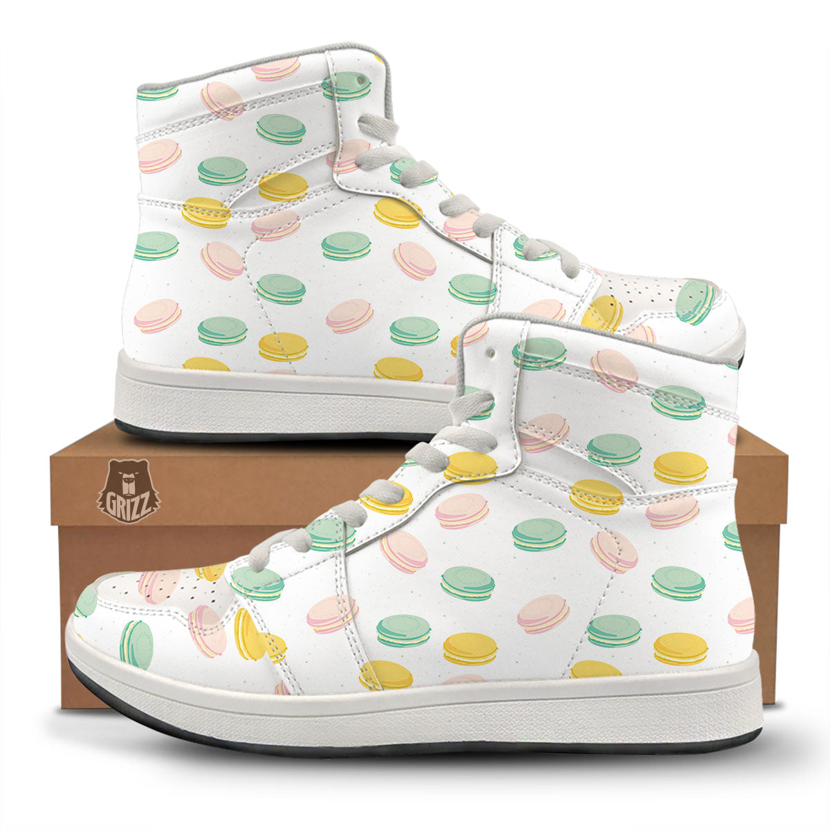 Macaron Pastel Print Pattern High Top Sneakers-grizzshop