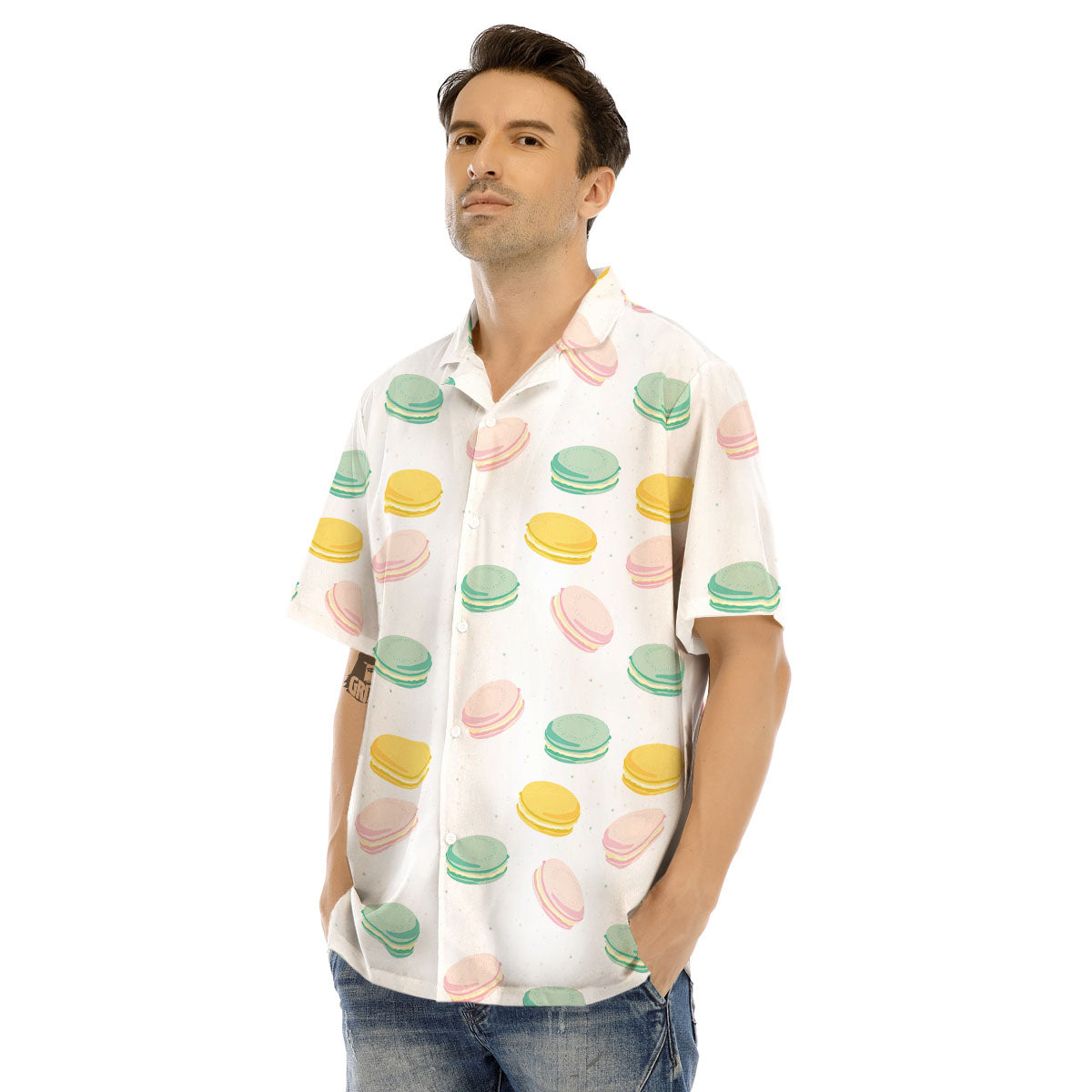 Macaron Pastel Print Pattern Men's Hawaiian Shirt-grizzshop