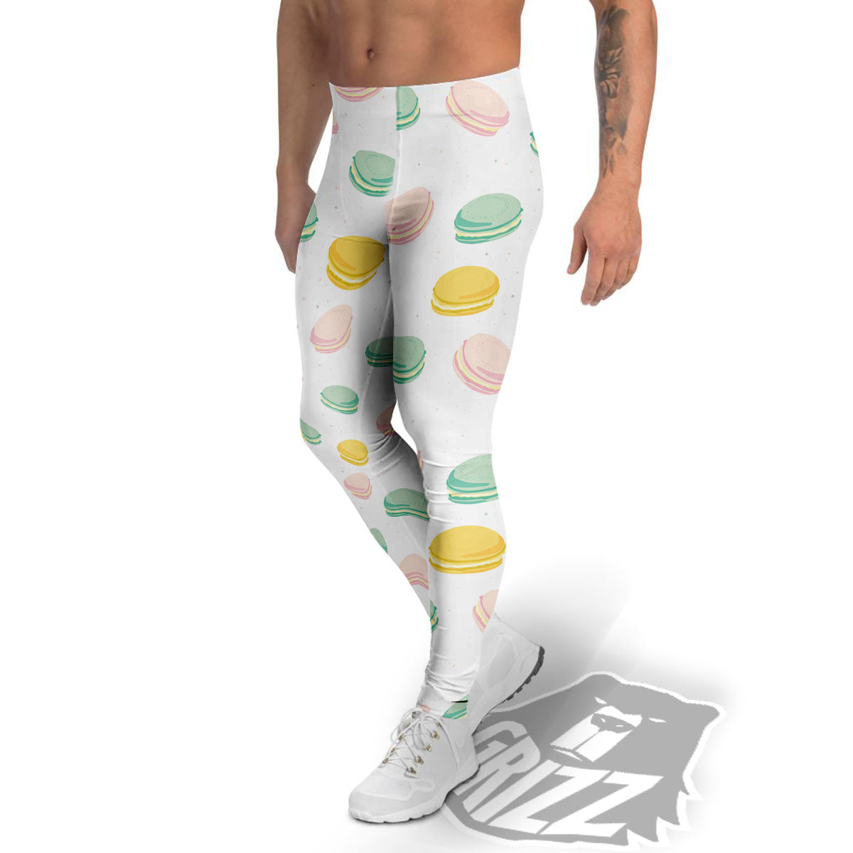 Macaron Pastel Print Pattern Men's Leggings-grizzshop