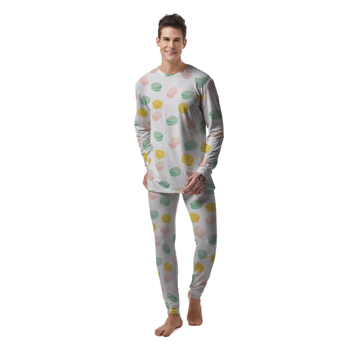 Macaron Pastel Print Pattern Men's Pajamas-grizzshop