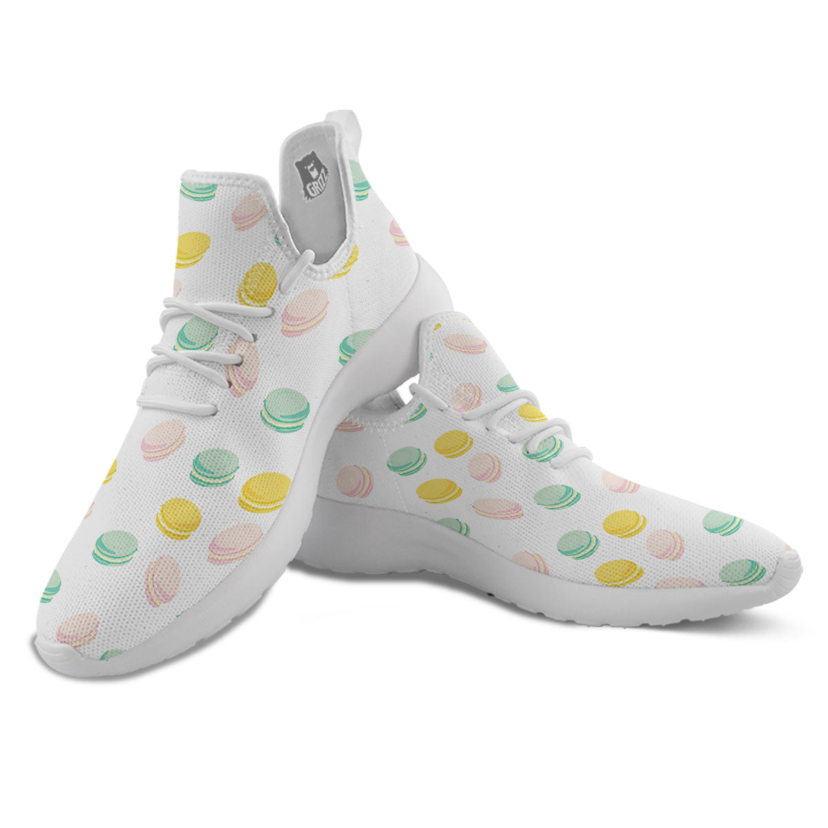 Macaron Pastel Print Pattern White Athletic Shoes-grizzshop