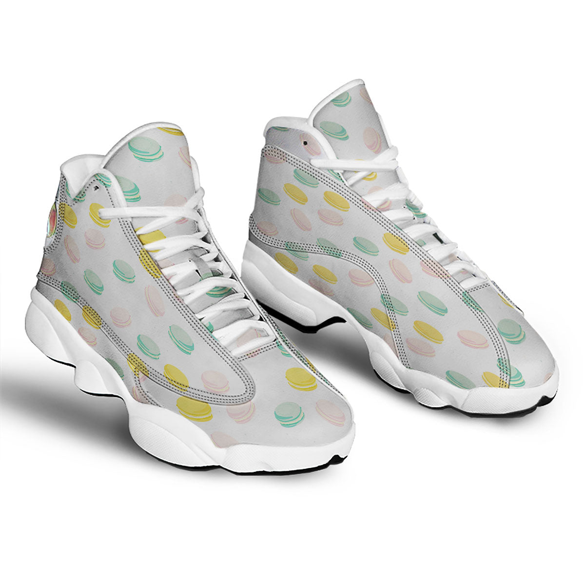 Macaron Pastel Print Pattern White Basketball Shoes-grizzshop