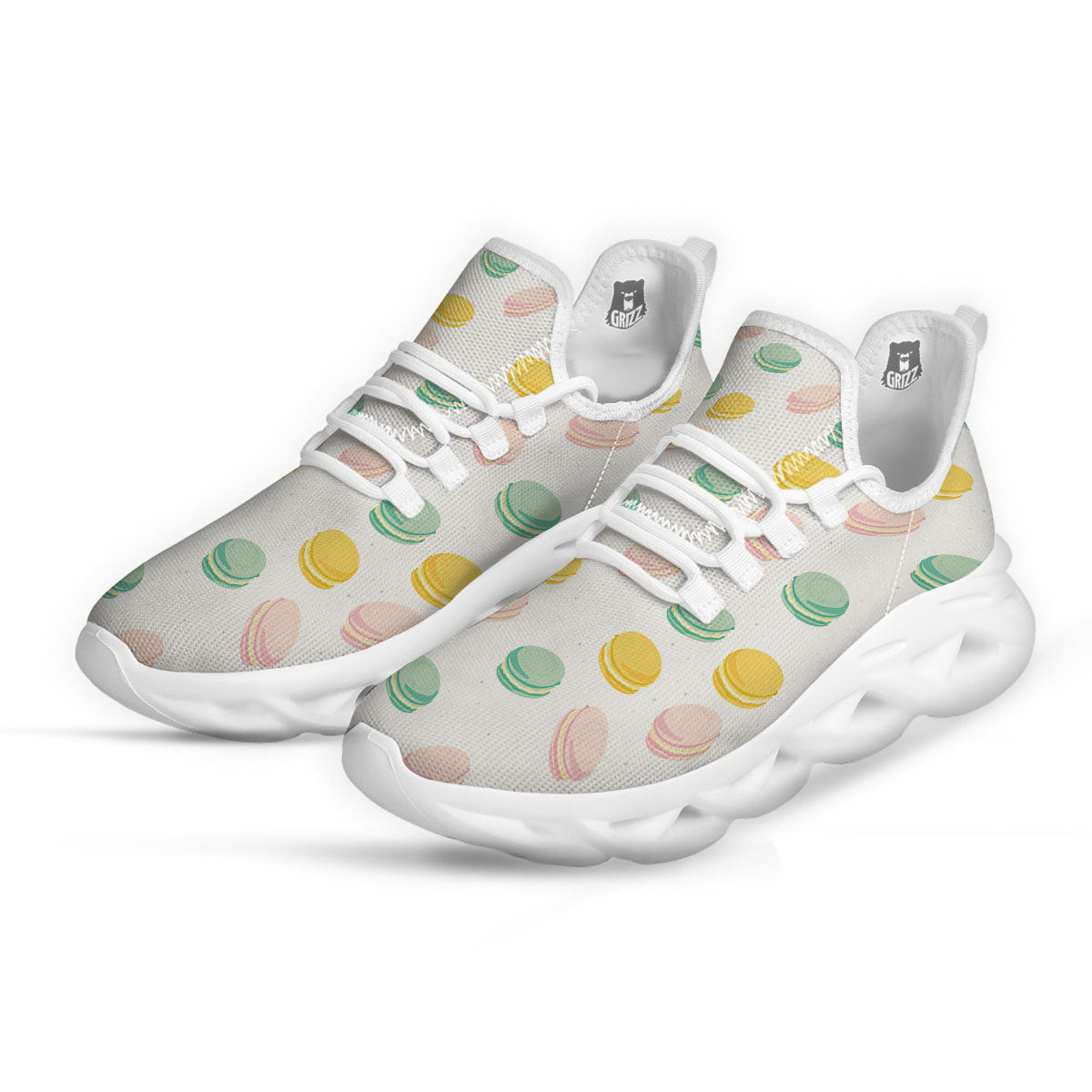 Macaron Pastel Print Pattern White Running Shoes-grizzshop