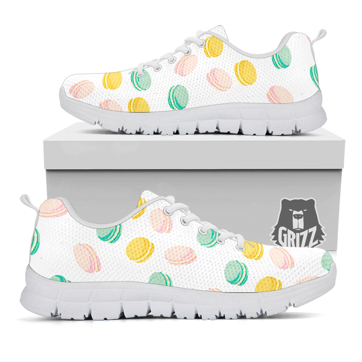 Macaron Pastel Print Pattern White Sneaker-grizzshop