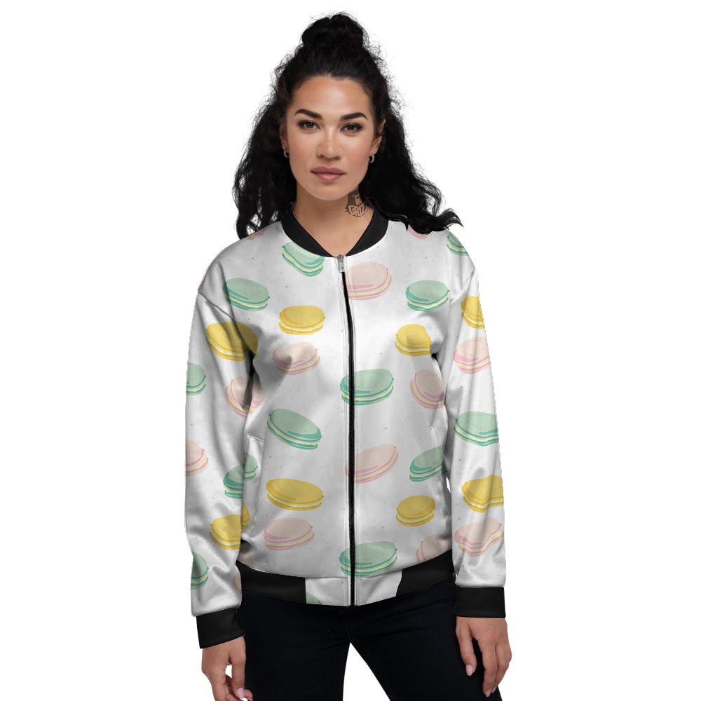 Macaron Pastel Print Pattern Women's Bomber Jacket-grizzshop