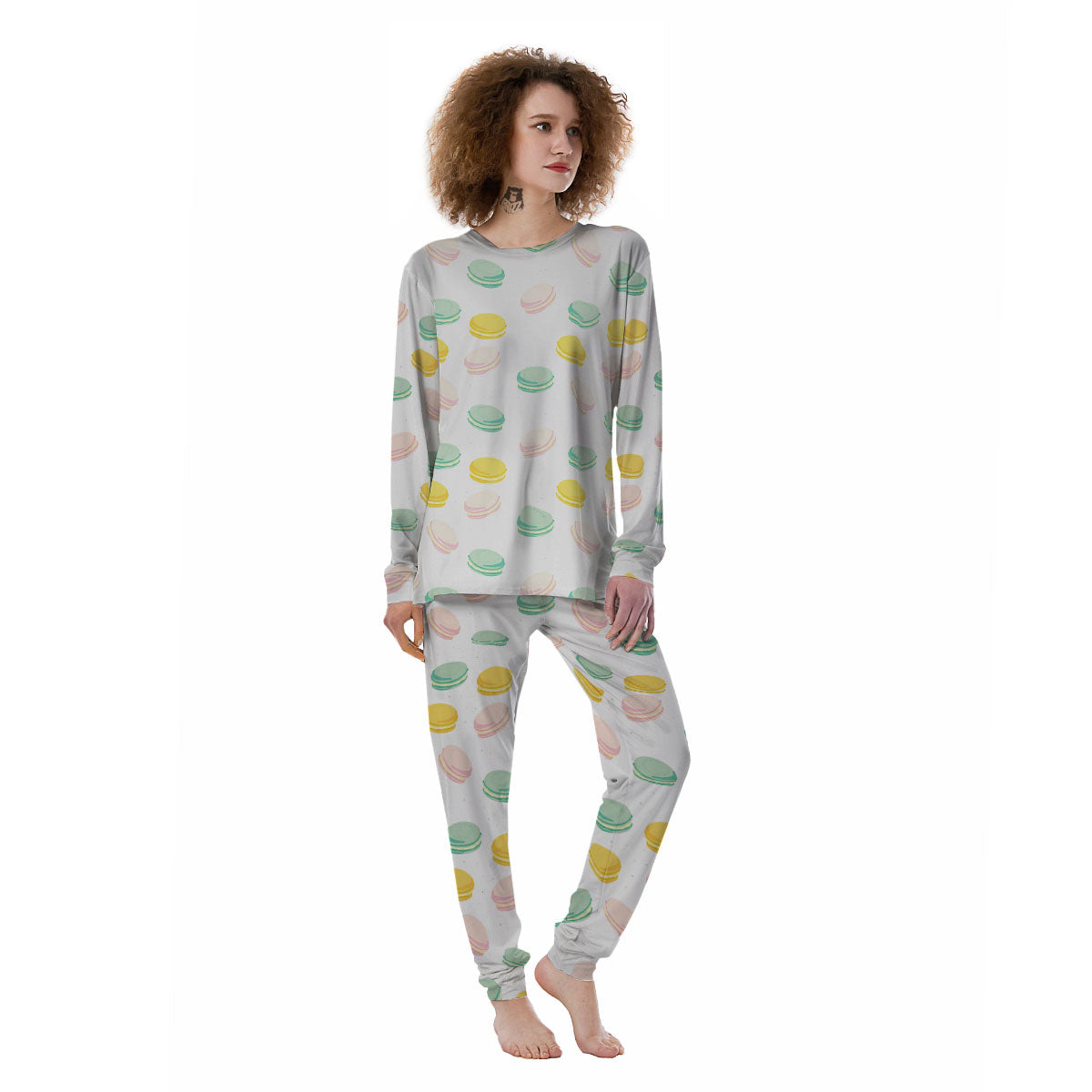 Macaron Pastel Print Pattern Women's Pajamas-grizzshop