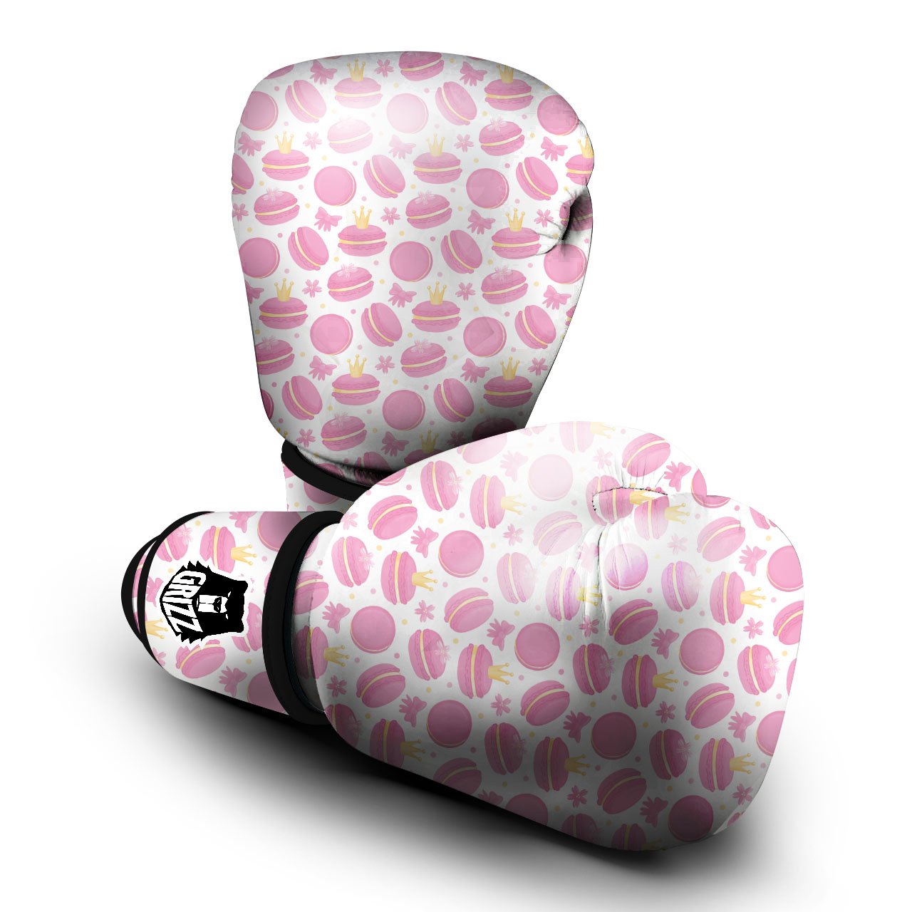 Macaron Pink Print Pattern Boxing Gloves-grizzshop