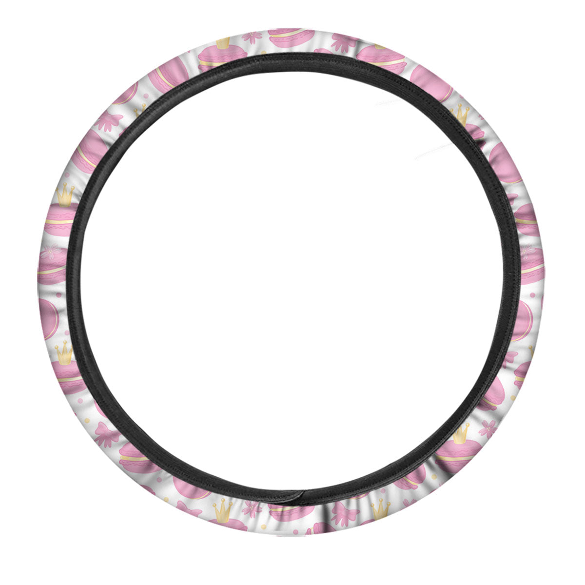 Macaron Pink Print Pattern Car Steering Wheel Cover-grizzshop