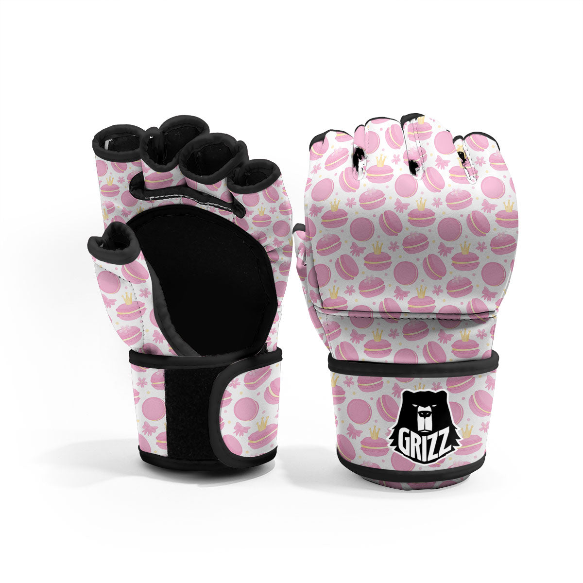 Macaron Pink Print Pattern MMA Gloves-grizzshop