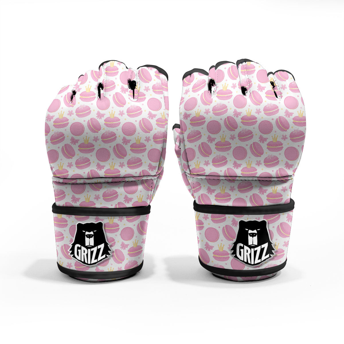 Macaron Pink Print Pattern MMA Gloves-grizzshop