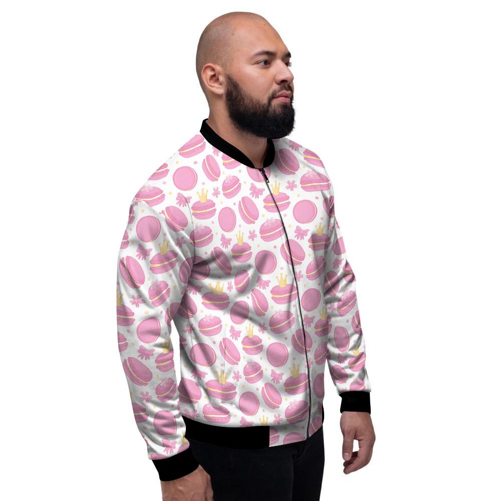 Macaron Pink Print Pattern Men's Bomber Jacket-grizzshop