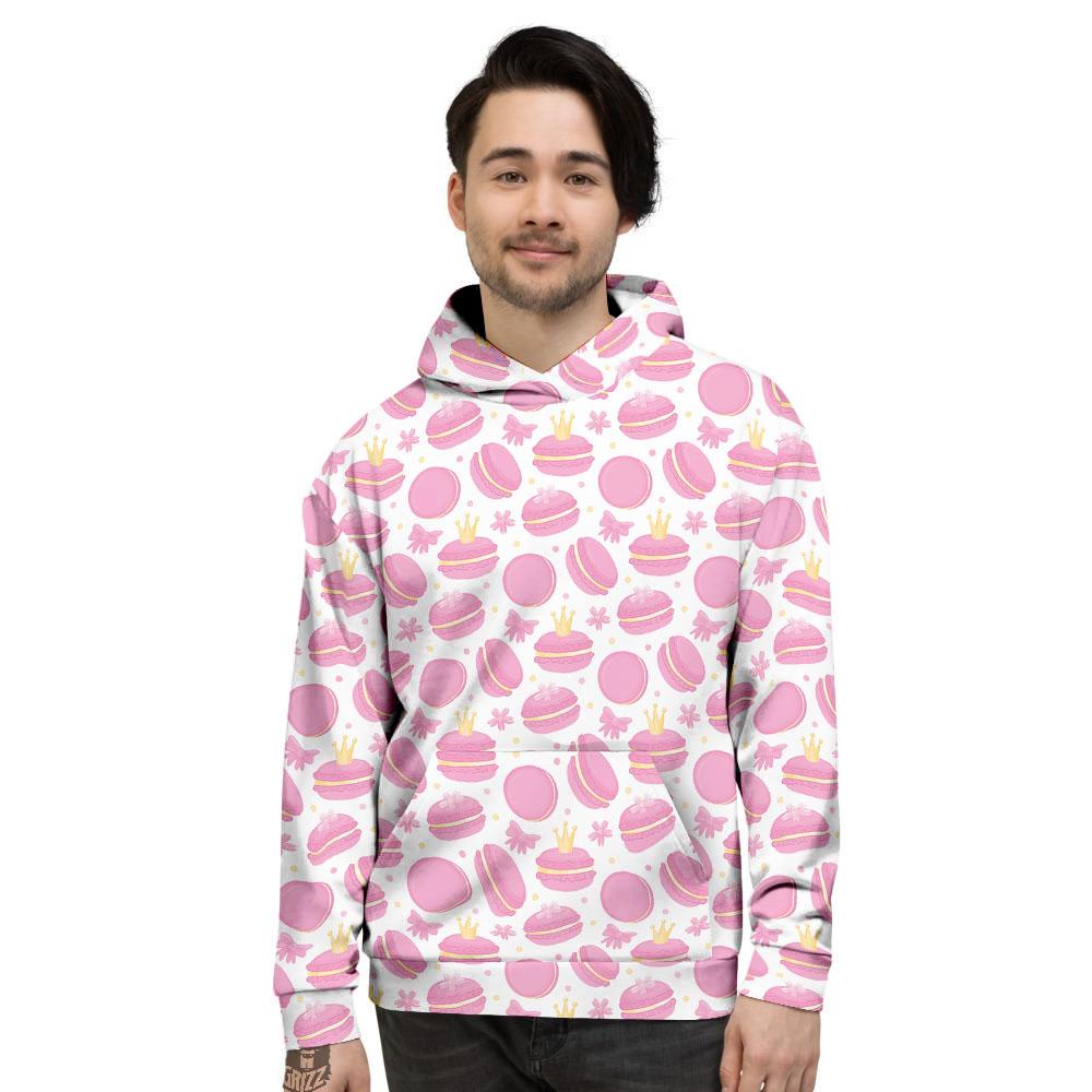 Macaron Pink Print Pattern Men's Hoodie-grizzshop