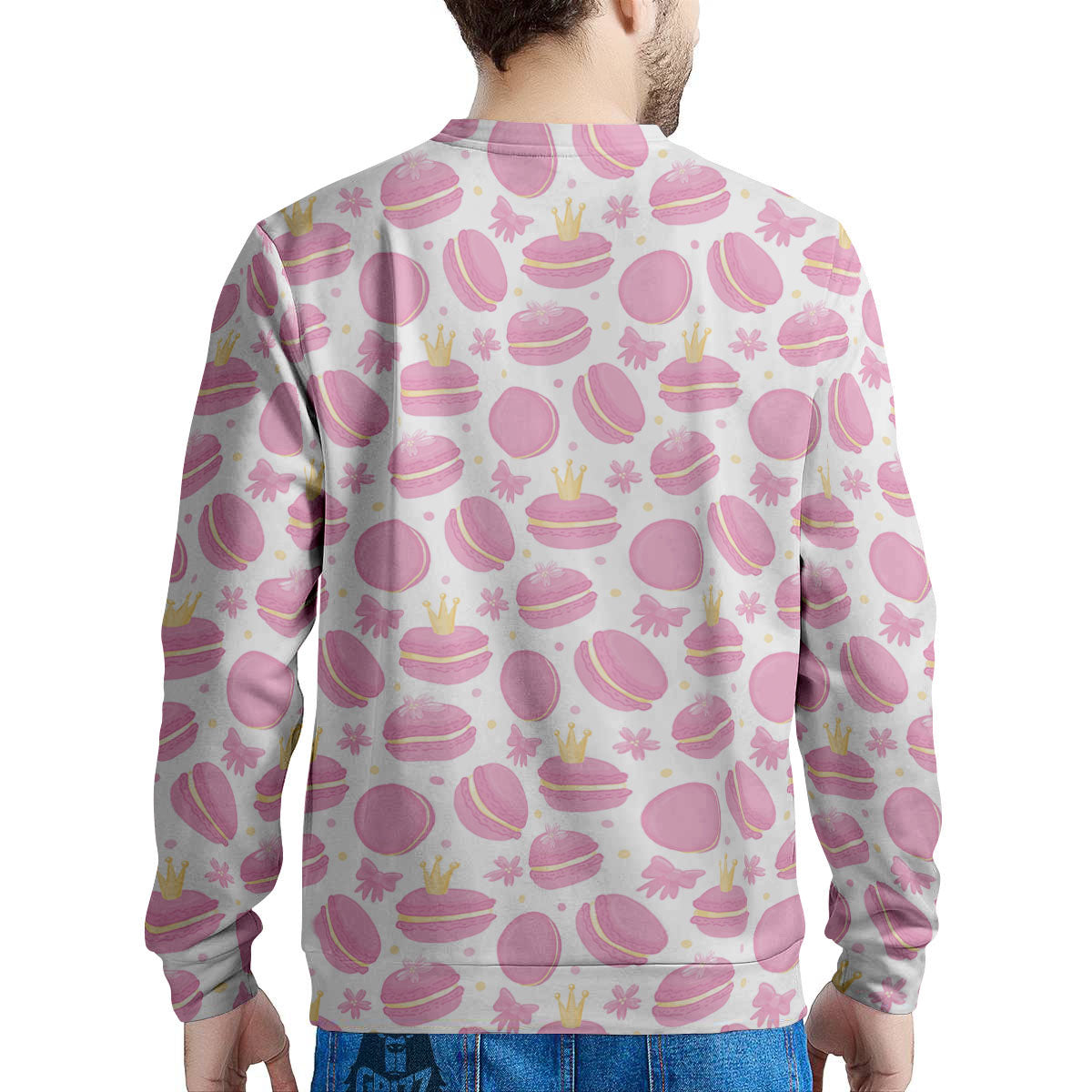Macaron Pink Print Pattern Men's Sweatshirt-grizzshop
