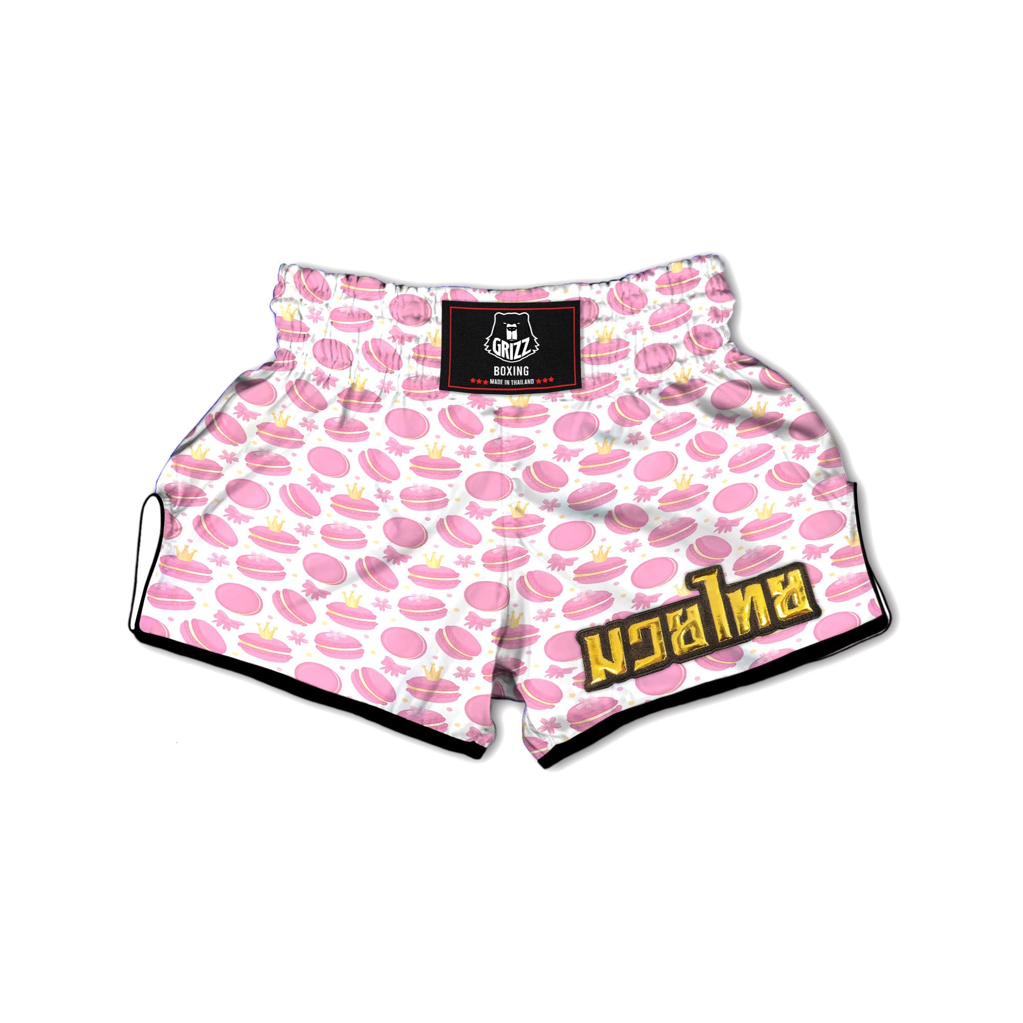 Macaron Pink Print Pattern Muay Thai Boxing Shorts-grizzshop