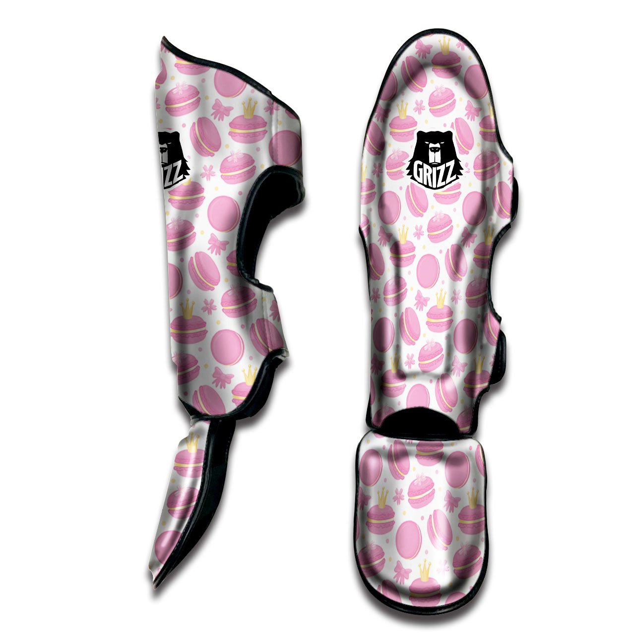 Macaron Pink Print Pattern Muay Thai Shin Guards-grizzshop