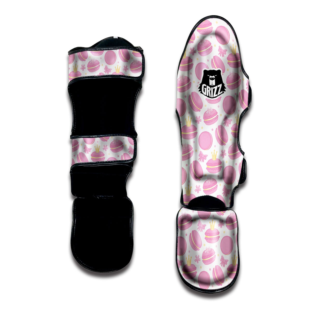Macaron Pink Print Pattern Muay Thai Shin Guards-grizzshop