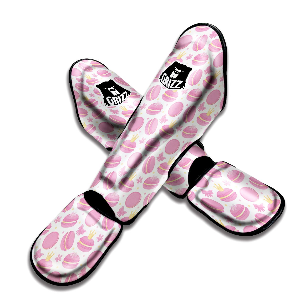 Macaron Pink Print Pattern Muay Thai Shin Guards-grizzshop