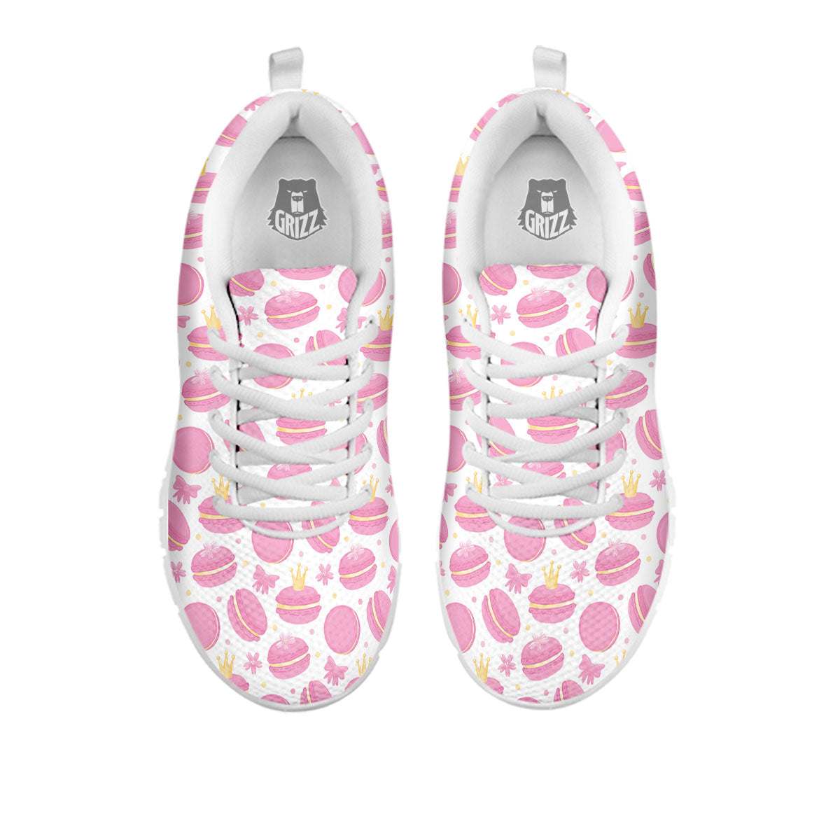 Macaron Pink Print Pattern White Sneaker-grizzshop