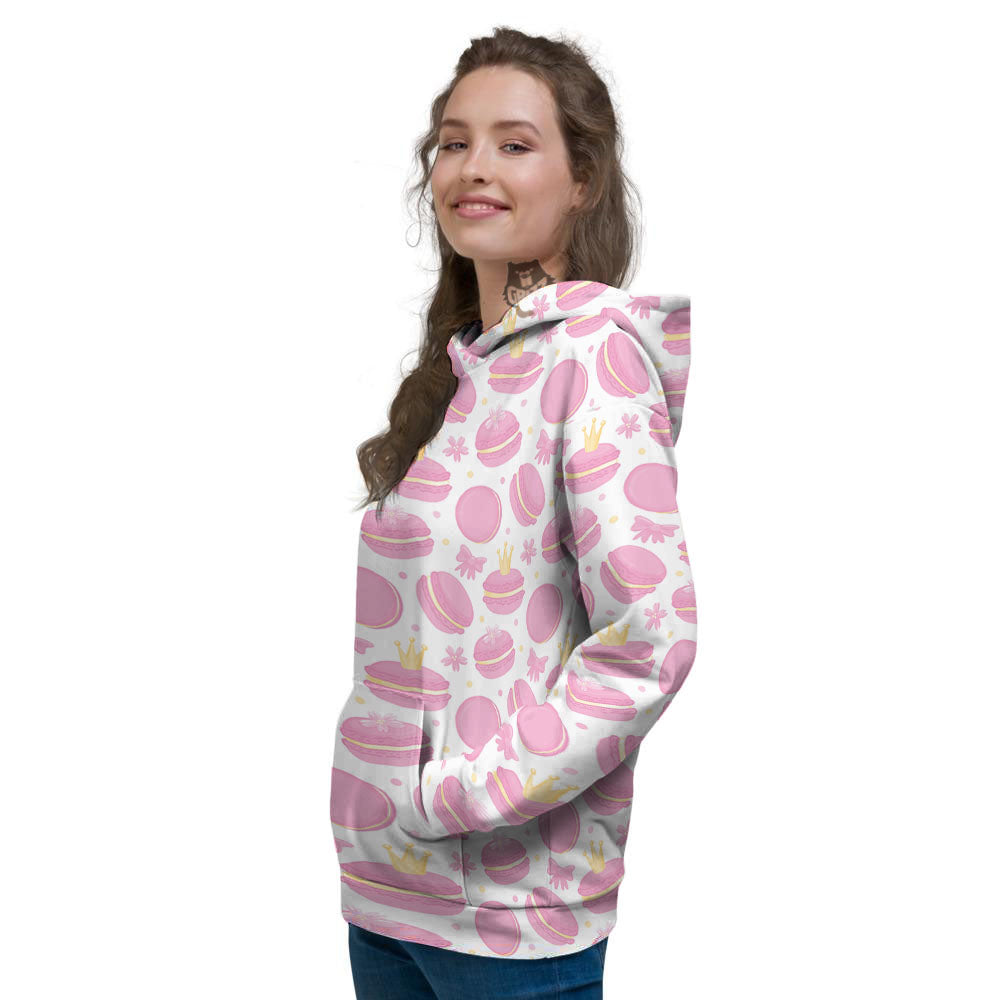 Macaron Pink Print Pattern Women's Hoodie-grizzshop
