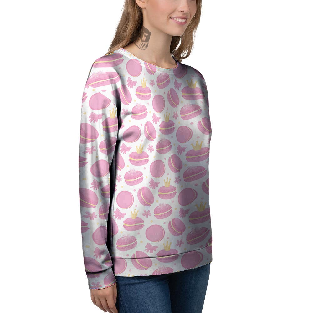 Macaron Pink Print Pattern Women's Sweatshirt-grizzshop