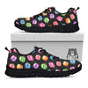 Macaron Polka Dot Print Pattern Black Sneaker-grizzshop