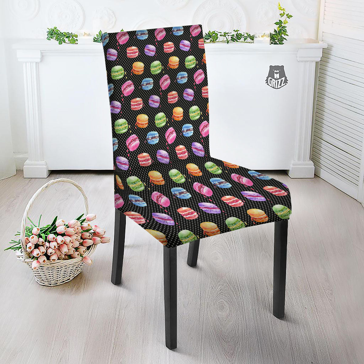 Macaron Polka Dot Print Pattern Dining Chair Slipcover-grizzshop