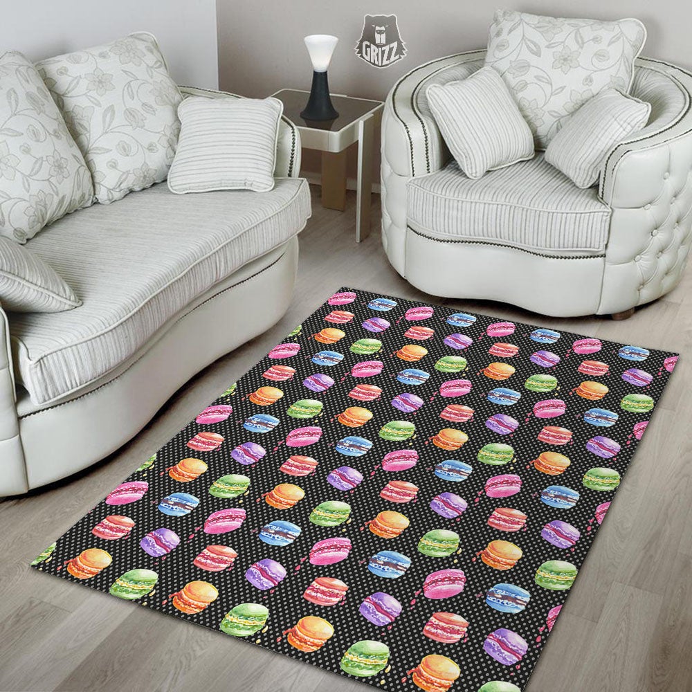 Macaron Polka Dot Print Pattern Floor Mat-grizzshop