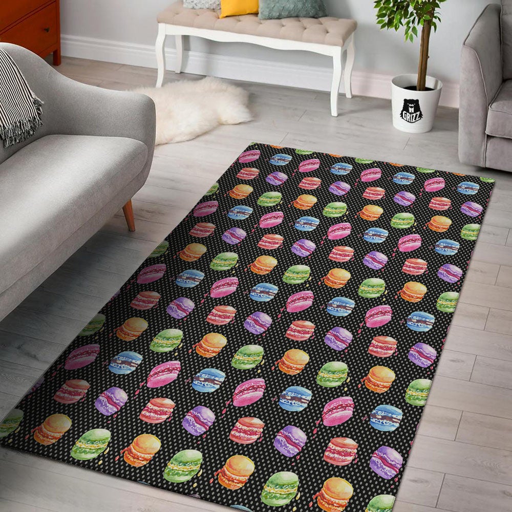 Macaron Polka Dot Print Pattern Floor Mat-grizzshop