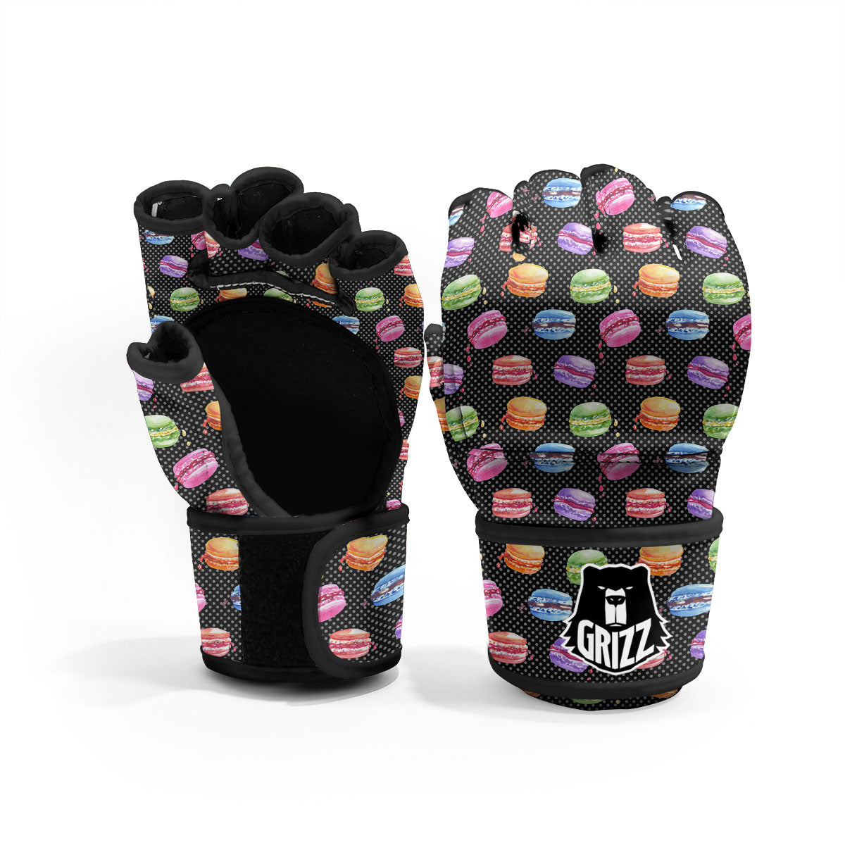 Macaron Polka Dot Print Pattern MMA Gloves-grizzshop