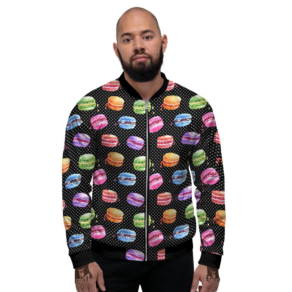 Macaron Polka Dot Print Pattern Men's Bomber Jacket-grizzshop