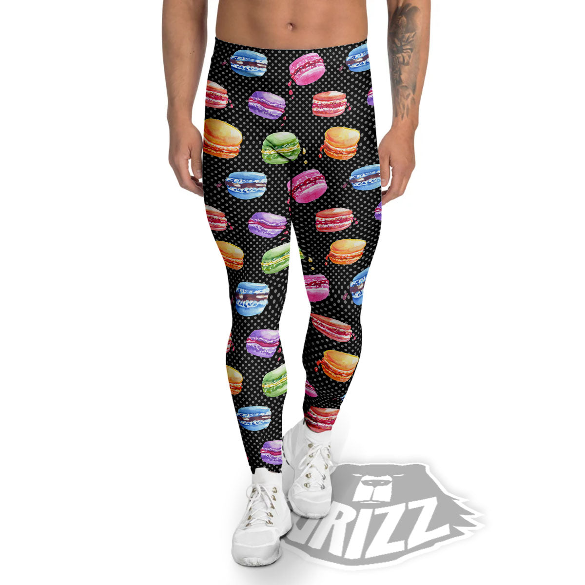 Macaron Polka Dot Print Pattern Men's Leggings-grizzshop