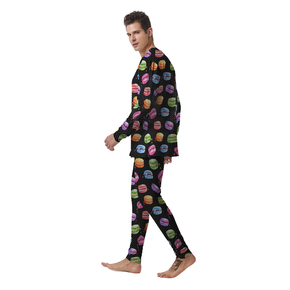Macaron Polka Dot Print Pattern Men's Pajamas-grizzshop