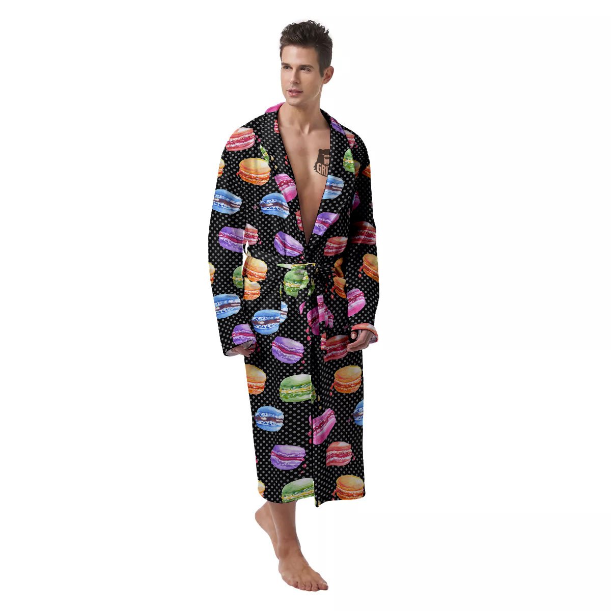 Macaron Polka Dot Print Pattern Men's Robe-grizzshop