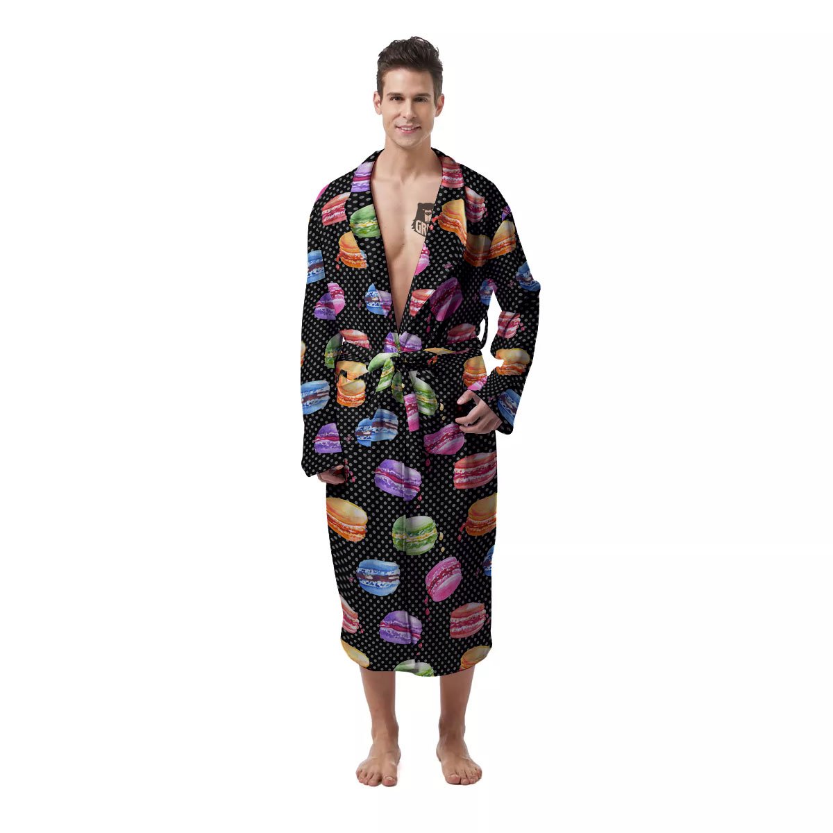 Macaron Polka Dot Print Pattern Men's Robe-grizzshop