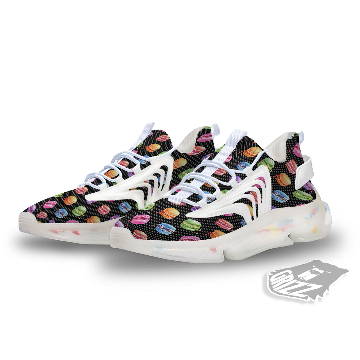 Macaron Polka Dot Print Pattern White Gym Shoes-grizzshop