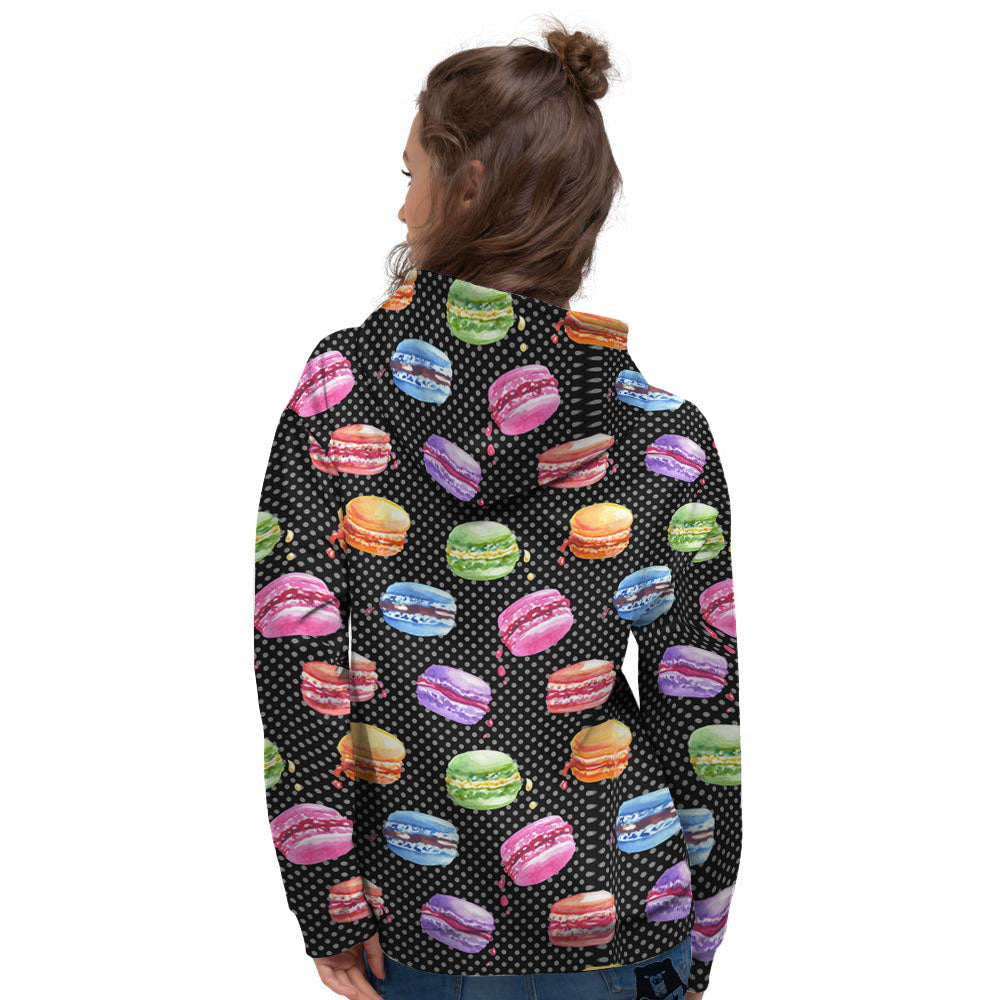 Macaron Polka Dot Print Pattern Women's Hoodie-grizzshop