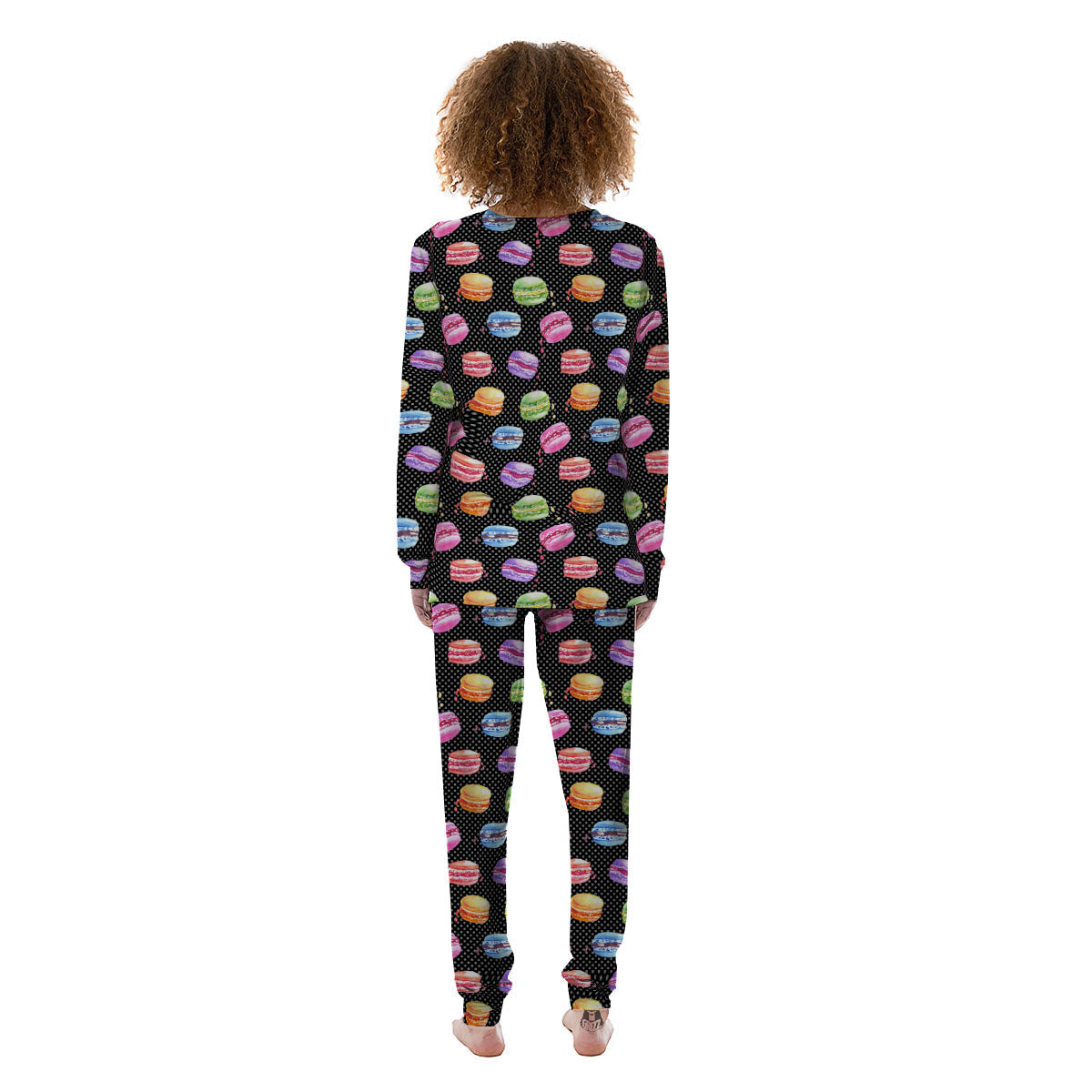 Macaron Polka Dot Print Pattern Women's Pajamas-grizzshop