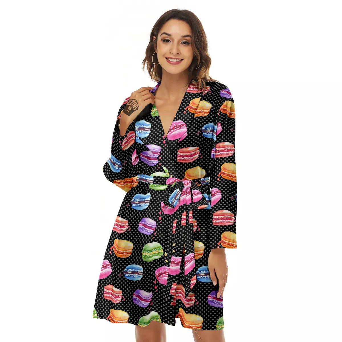 Macaron Polka Dot Print Pattern Women's Robe-grizzshop