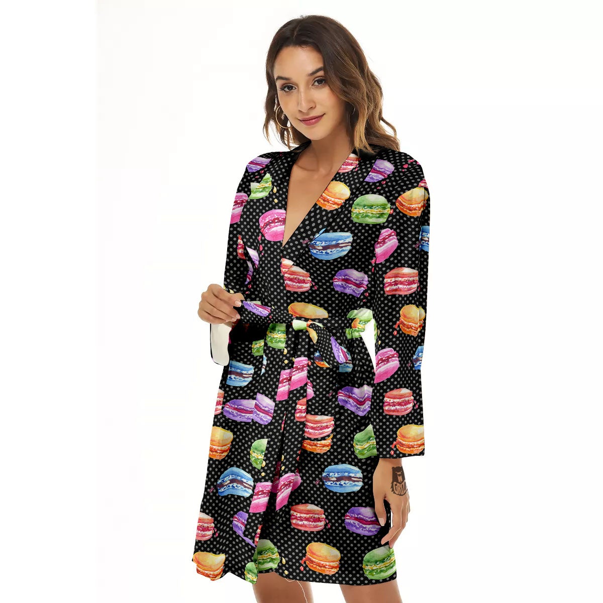 Macaron Polka Dot Print Pattern Women's Robe-grizzshop