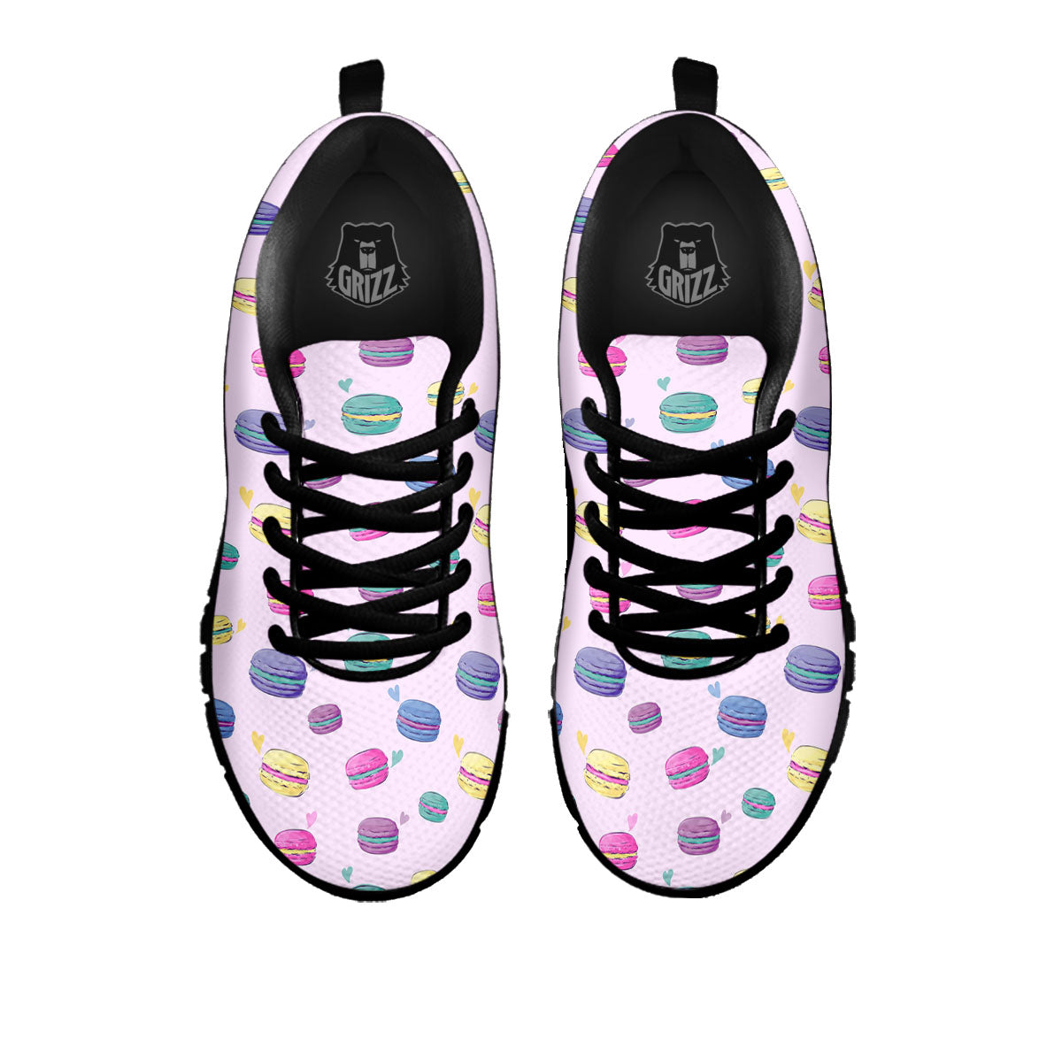 Macaron Print Pattern Black Sneaker-grizzshop