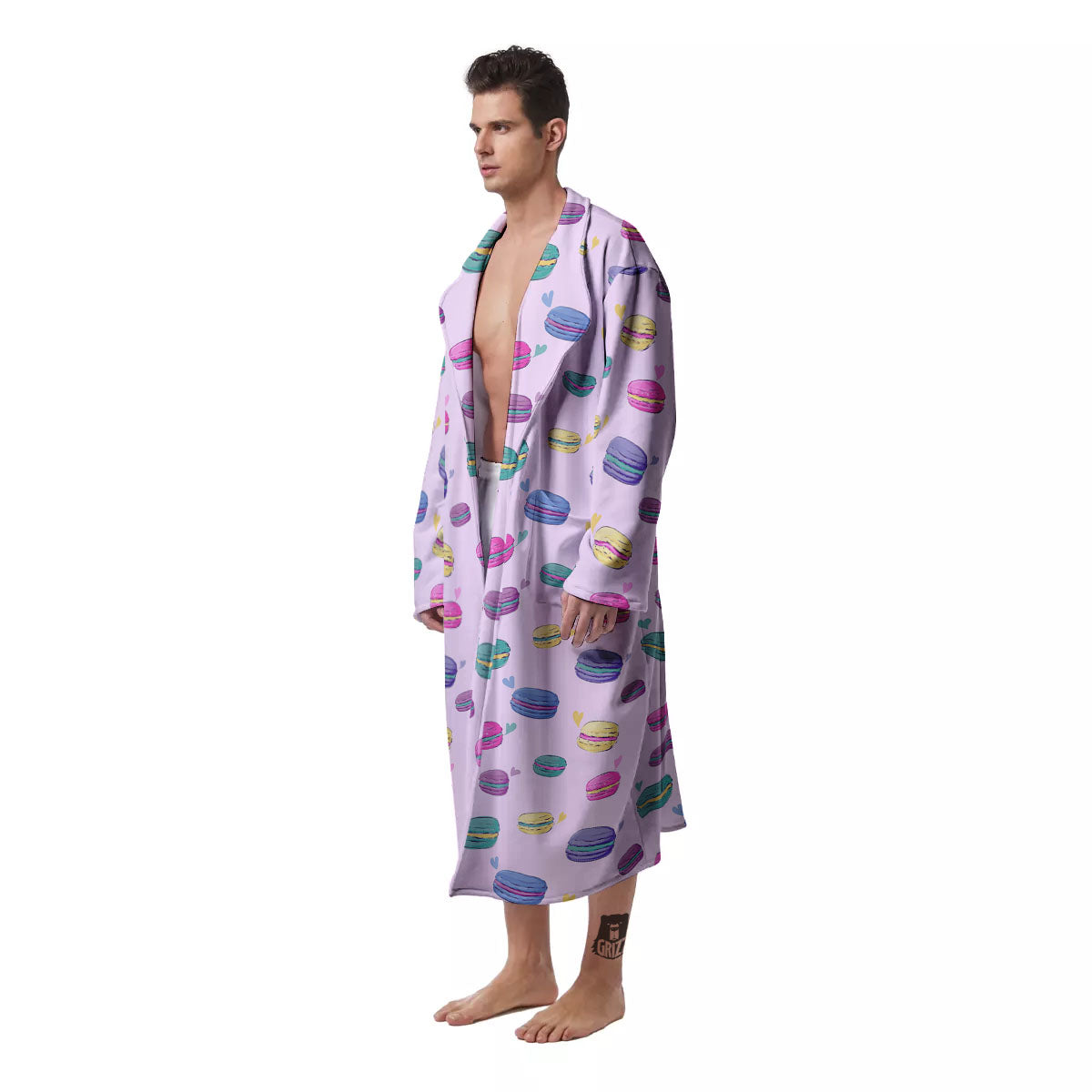 Macaron Print Pattern Men's Robe-grizzshop