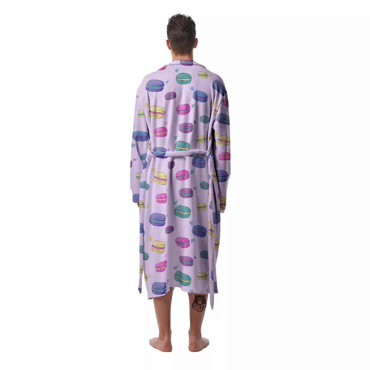Macaron Print Pattern Men's Robe-grizzshop
