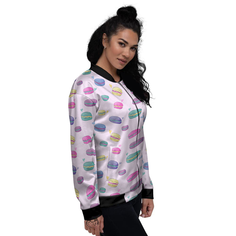 Macaron Print Pattern Women's Bomber Jacket-grizzshop