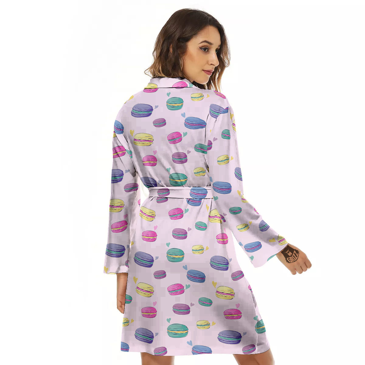 Macaron Print Pattern Women's Robe-grizzshop