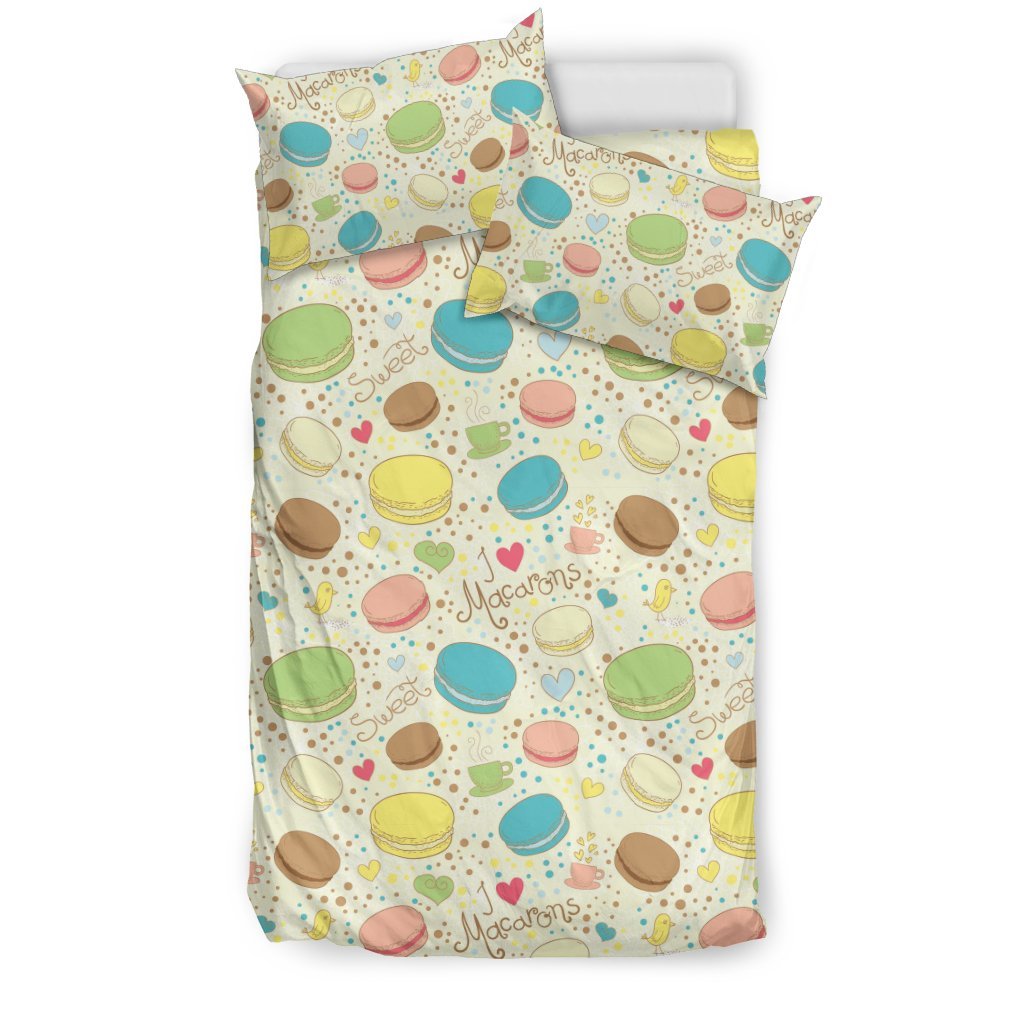 Macaron Sweet Pattern Print Duvet Cover Bedding Set-grizzshop