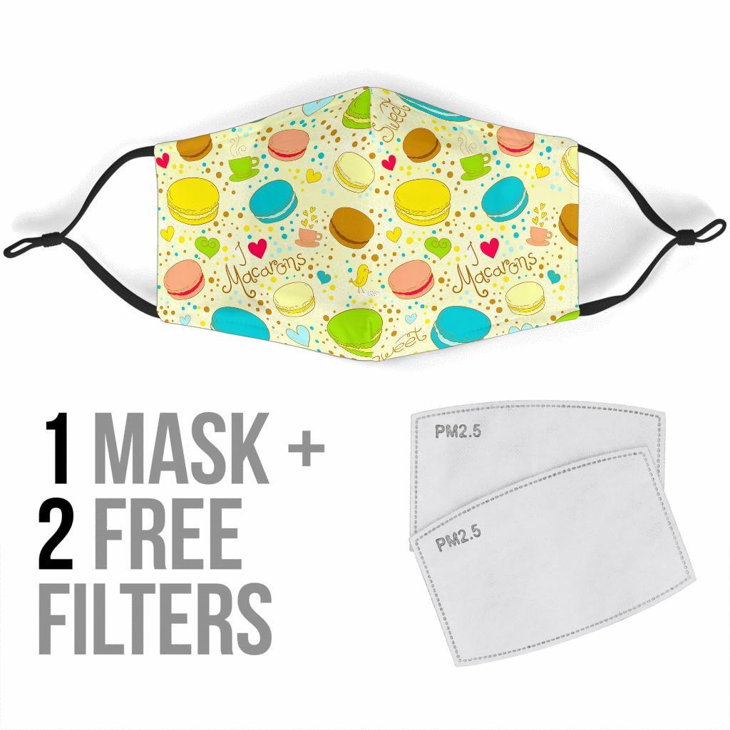 Macaron Sweet Pattern Print Face Mask-grizzshop