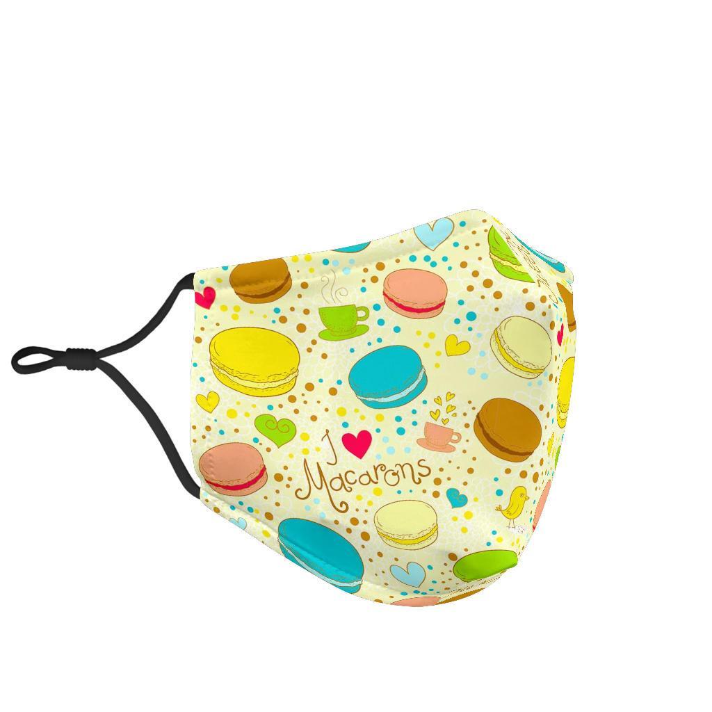 Macaron Sweet Pattern Print Face Mask-grizzshop