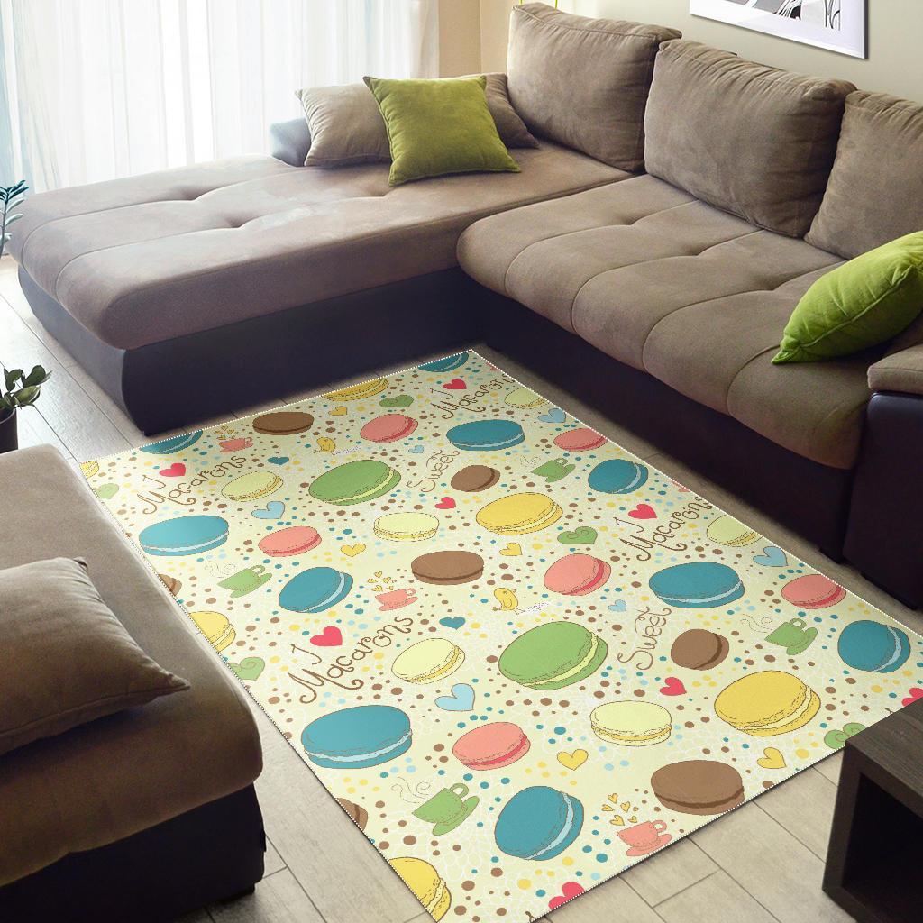 Macaron Sweet Pattern Print Floor Mat-grizzshop