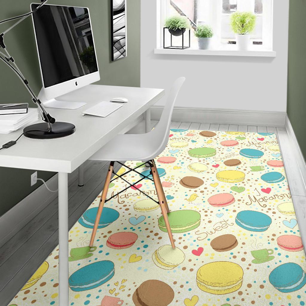 Macaron Sweet Pattern Print Floor Mat-grizzshop